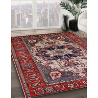 Mid-Century Modern Cranberry Red Oriental Rug, urb2388