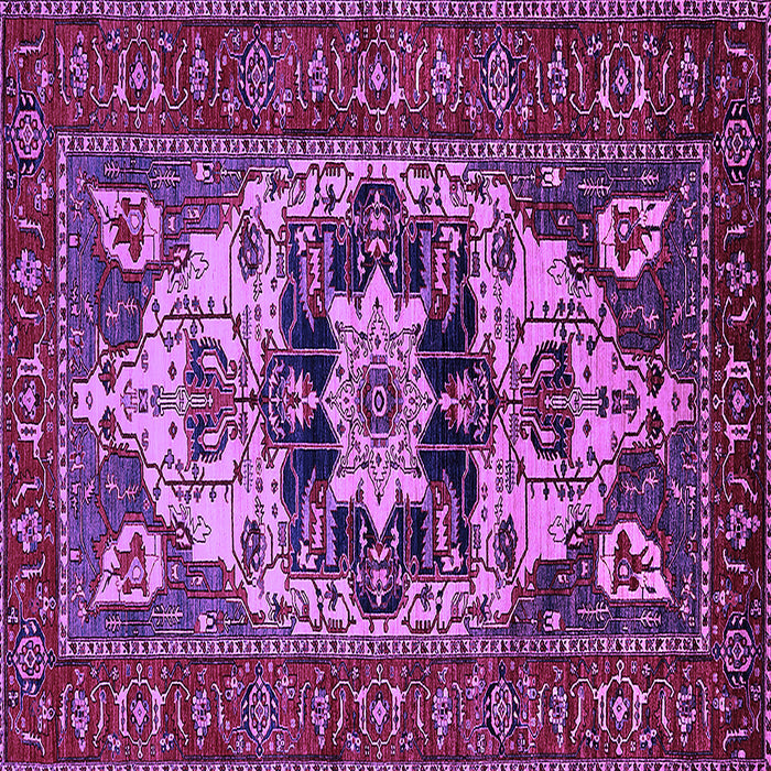Square Machine Washable Oriental Purple Industrial Area Rugs, wshurb2388pur