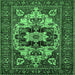 Square Oriental Emerald Green Industrial Rug, urb2388emgrn