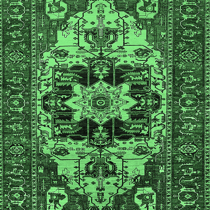 Machine Washable Oriental Emerald Green Industrial Area Rugs, wshurb2388emgrn