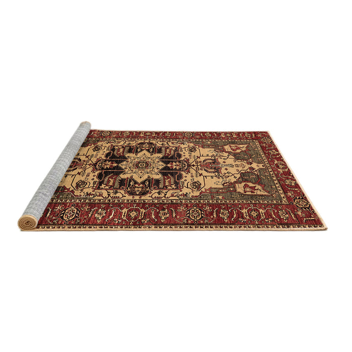 Sideview of Machine Washable Oriental Brown Industrial Rug, wshurb2388brn