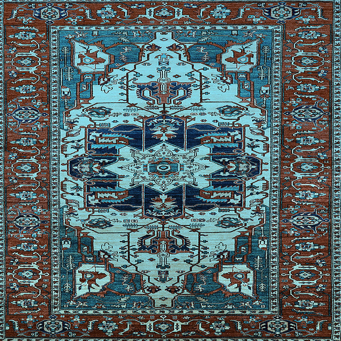 Square Oriental Light Blue Industrial Rug, urb2388lblu