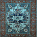 Square Oriental Light Blue Industrial Rug, urb2388lblu