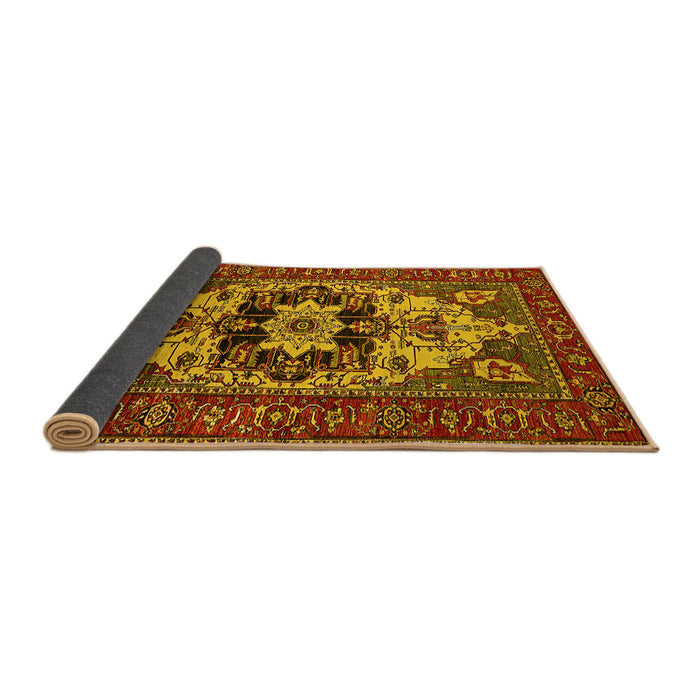 Sideview of Oriental Yellow Industrial Rug, urb2388yw
