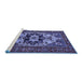 Sideview of Machine Washable Oriental Blue Industrial Rug, wshurb2388blu