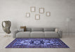 Machine Washable Oriental Blue Industrial Rug in a Living Room, wshurb2388blu