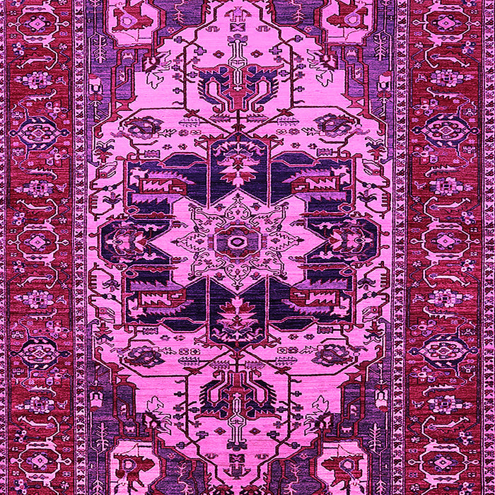 Machine Washable Oriental Pink Industrial Rug, wshurb2388pnk