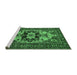 Sideview of Machine Washable Oriental Emerald Green Industrial Area Rugs, wshurb2388emgrn