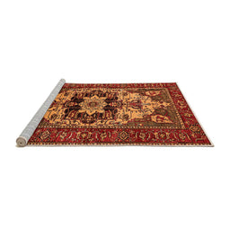 Sideview of Machine Washable Oriental Orange Industrial Area Rugs, wshurb2388org