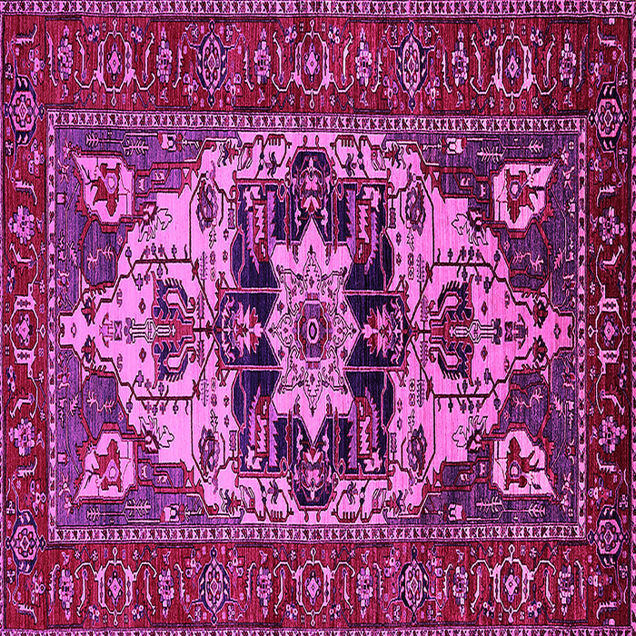 Square Machine Washable Oriental Pink Industrial Rug, wshurb2388pnk