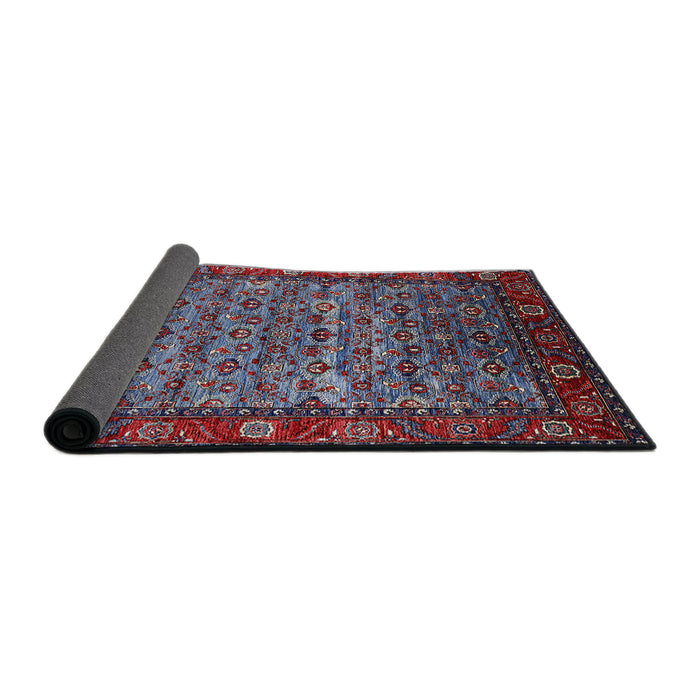 Sideview of Mid-Century Modern Light Purple Blue Oriental Rug, urb2389