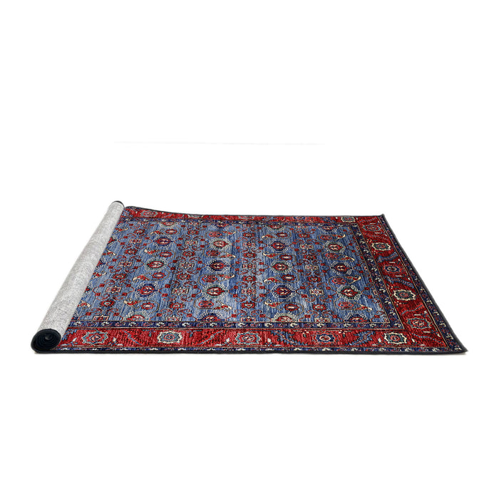 Sideview of Machine Washable Industrial Modern Light Purple Blue Rug, wshurb2389