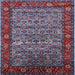 Square Machine Washable Industrial Modern Light Purple Blue Rug, wshurb2389