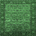 Square Oriental Emerald Green Industrial Rug, urb2389emgrn