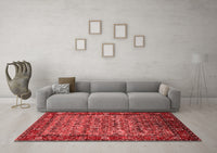 Machine Washable Oriental Red Industrial Rug, wshurb2389red