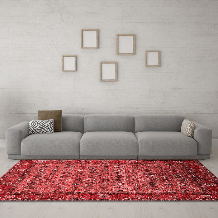 Industrial Red Washable Rugs
