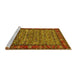 Sideview of Machine Washable Oriental Yellow Industrial Rug, wshurb2389yw