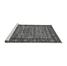 Sideview of Machine Washable Oriental Gray Industrial Rug, wshurb2389gry