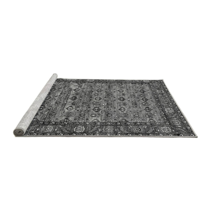 Sideview of Machine Washable Oriental Gray Industrial Rug, wshurb2389gry