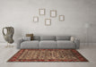 Machine Washable Oriental Brown Industrial Rug in a Living Room,, wshurb2389brn