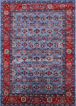 Mid-Century Modern Light Purple Blue Oriental Rug, urb2389