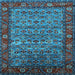 Square Oriental Light Blue Industrial Rug, urb2389lblu