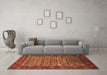 Machine Washable Oriental Orange Industrial Area Rugs in a Living Room, wshurb2389org