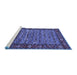 Sideview of Machine Washable Oriental Blue Industrial Rug, wshurb2389blu