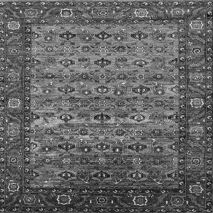 Square Machine Washable Oriental Gray Industrial Rug, wshurb2389gry