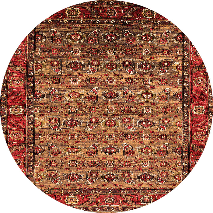 Round Oriental Orange Industrial Rug, urb2389org