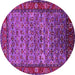 Round Oriental Pink Industrial Rug, urb2389pnk