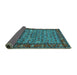 Sideview of Oriental Turquoise Industrial Rug, urb2389turq