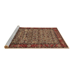 Sideview of Machine Washable Oriental Brown Industrial Rug, wshurb2389brn