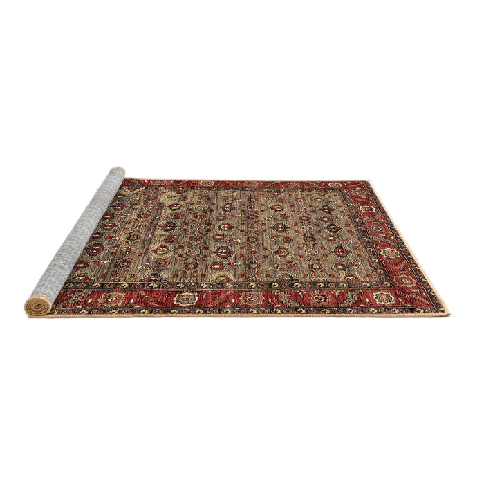 Sideview of Machine Washable Oriental Brown Industrial Rug, wshurb2389brn