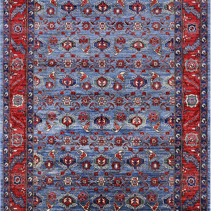 Machine Washable Industrial Modern Light Purple Blue Rug, wshurb2389