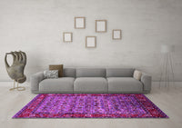 Machine Washable Oriental Pink Industrial Rug, wshurb2389pnk