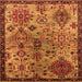 Square Oriental Orange Industrial Rug, urb2390org