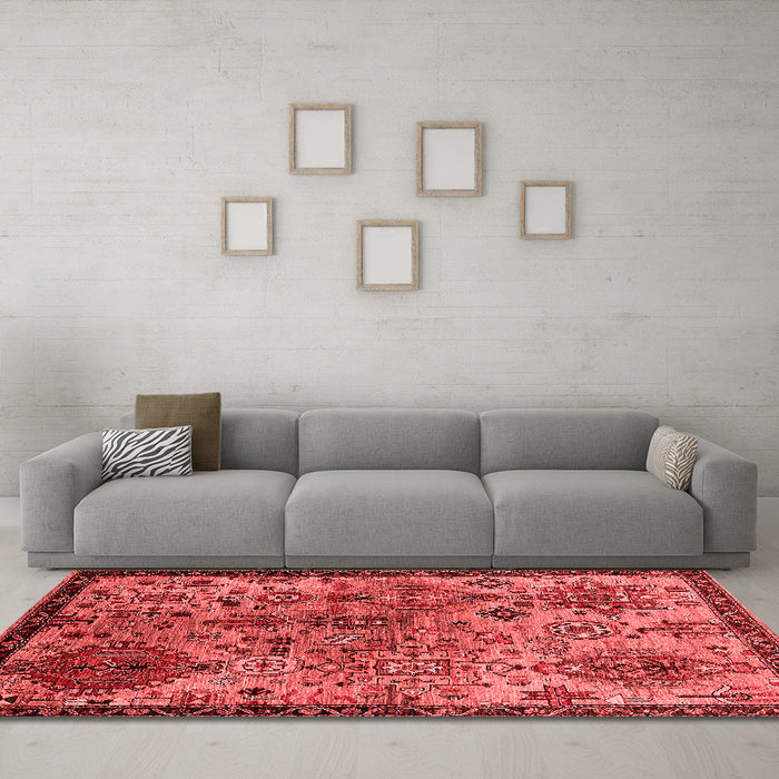 Industrial Red Washable Rugs
