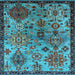 Square Oriental Light Blue Industrial Rug, urb2390lblu