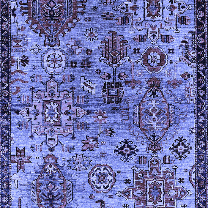 Machine Washable Oriental Blue Industrial Rug, wshurb2390blu