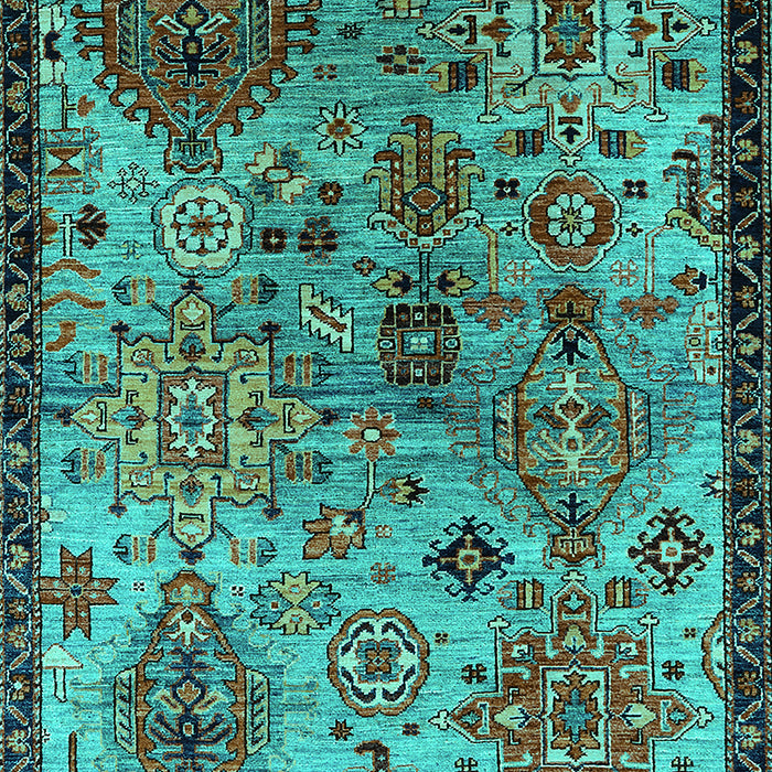 Machine Washable Oriental Turquoise Industrial Area Rugs, wshurb2390turq