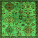 Square Oriental Green Industrial Rug, urb2390grn