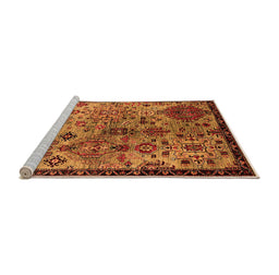 Sideview of Machine Washable Oriental Orange Industrial Area Rugs, wshurb2390org
