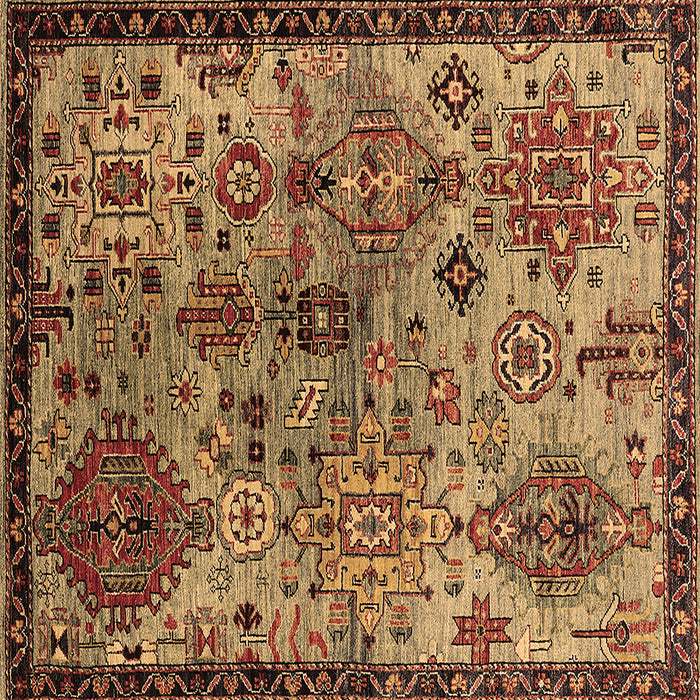 Square Oriental Brown Industrial Rug, urb2390brn