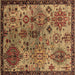 Square Oriental Brown Industrial Rug, urb2390brn