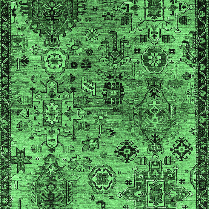 Machine Washable Oriental Emerald Green Industrial Area Rugs, wshurb2390emgrn