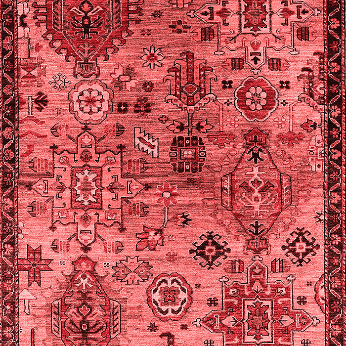 Machine Washable Oriental Red Industrial Rug, wshurb2390red