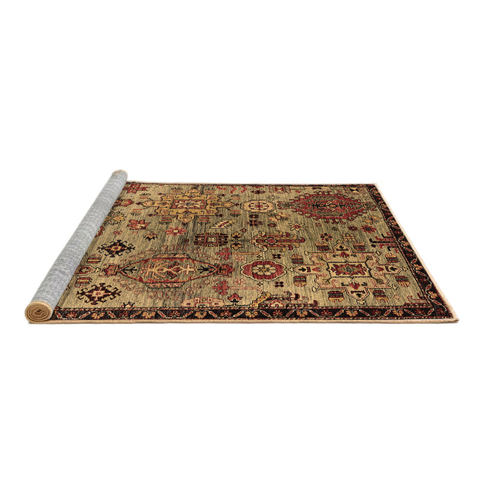 Sideview of Machine Washable Oriental Brown Industrial Rug, wshurb2390brn