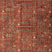 Square Machine Washable Oriental Brown Industrial Rug, wshurb2391brn