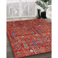 Mid-Century Modern Red Oriental Rug, urb2391